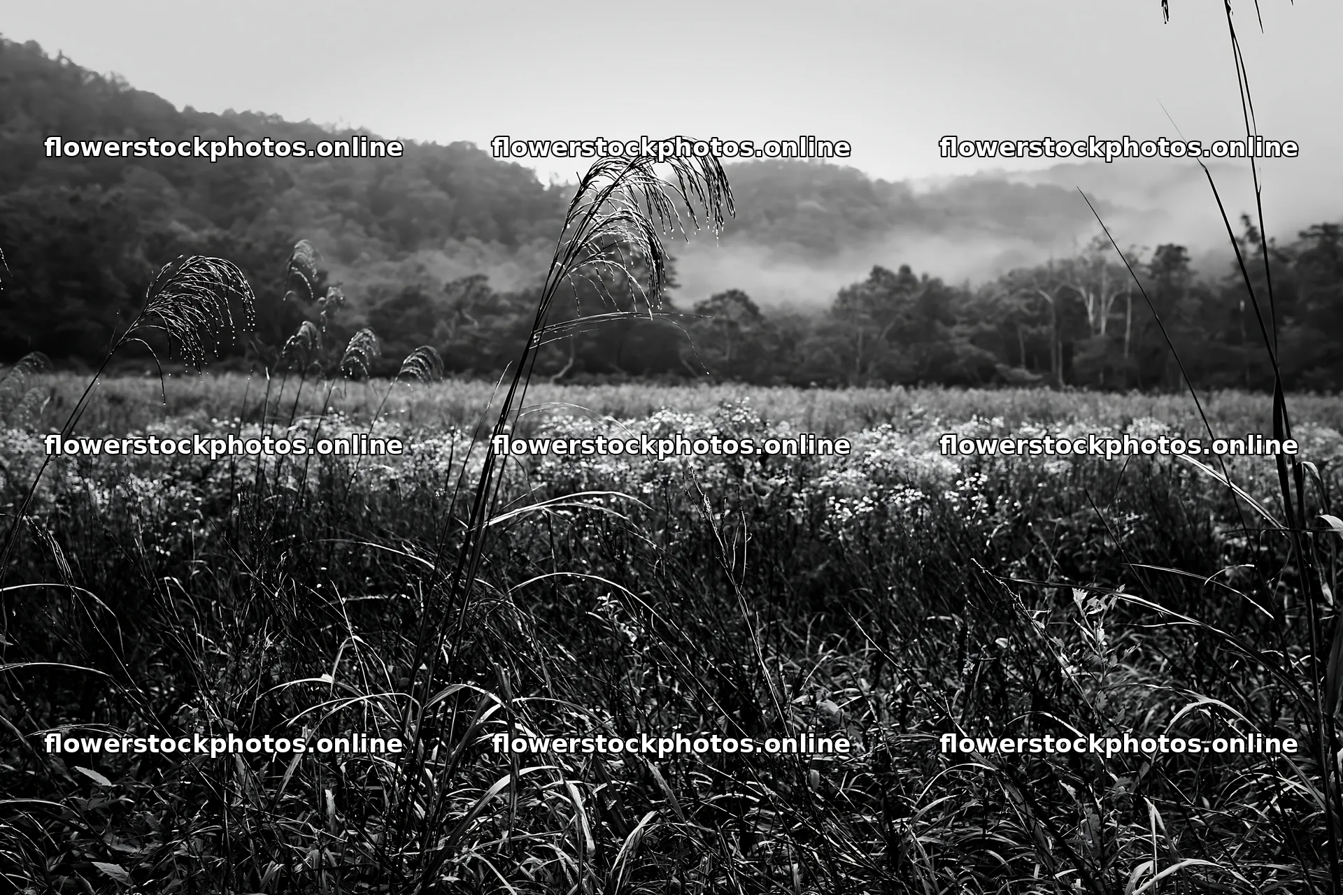 Iwate rain refreshed meadow seedhead foreground – flower stock photos 9722x6480
