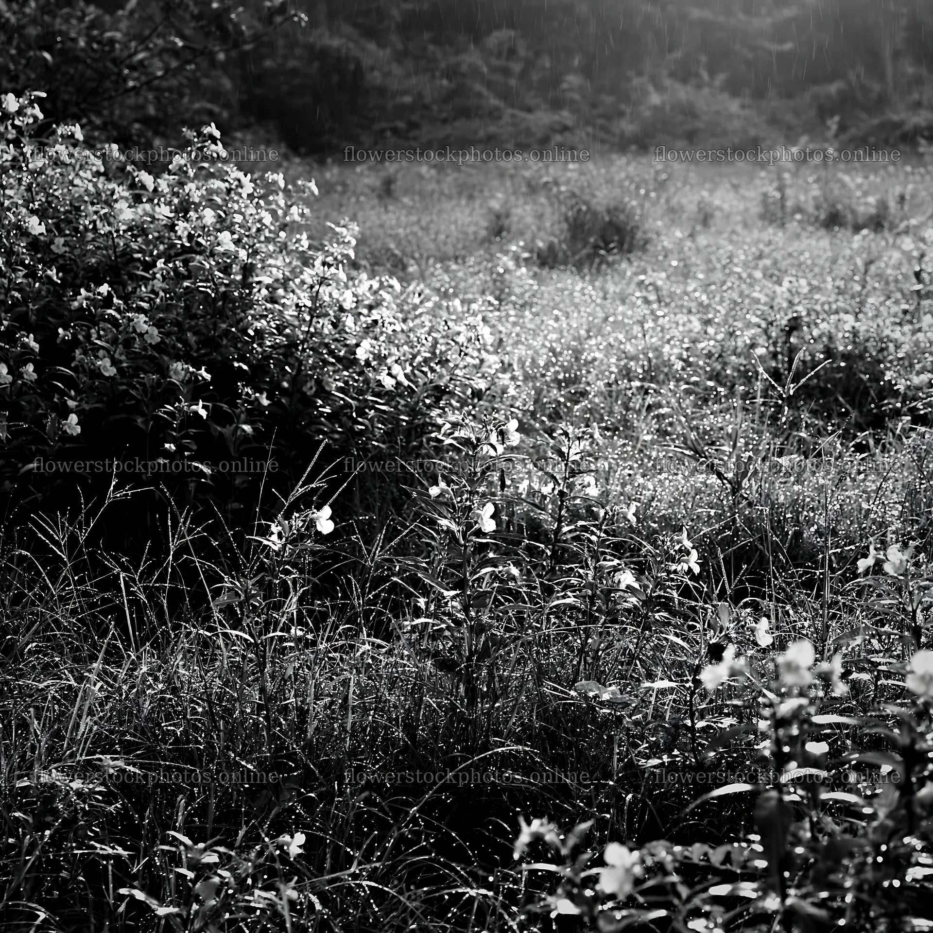 Kochi monsoon meadow with rain beaded grasses – flower stock photos 7938x7938
