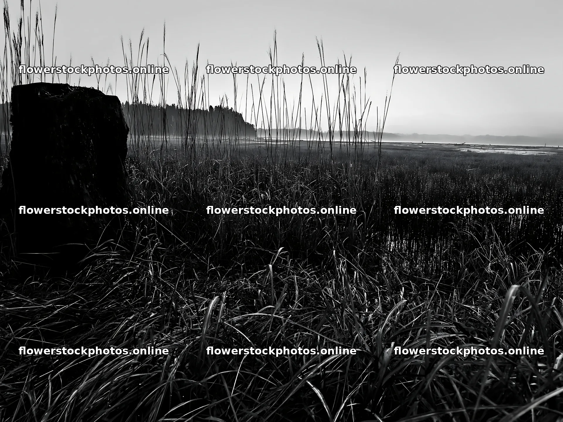 Fukushima native meadow with weathered stump – flower stock photos 9174x6866