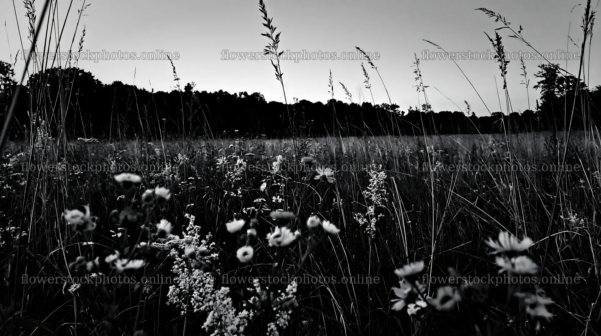 Tall grass meadow with wildflowers during sunset – flower stock photos 10608x5938
