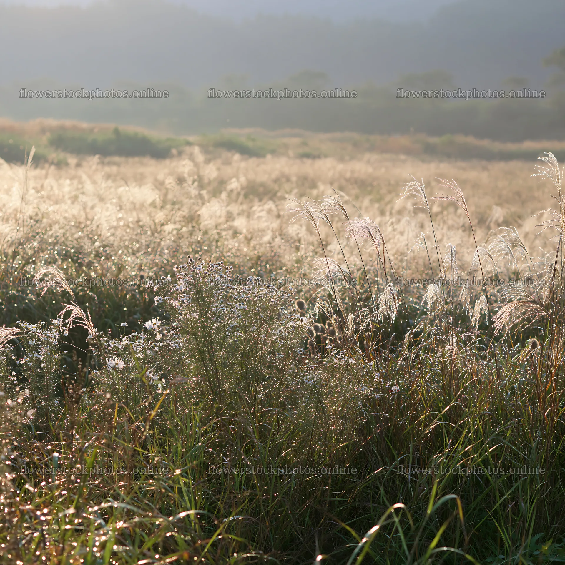 Fukui native grass meadow rain droplets enhance the view – flower stock photos 7938x7938