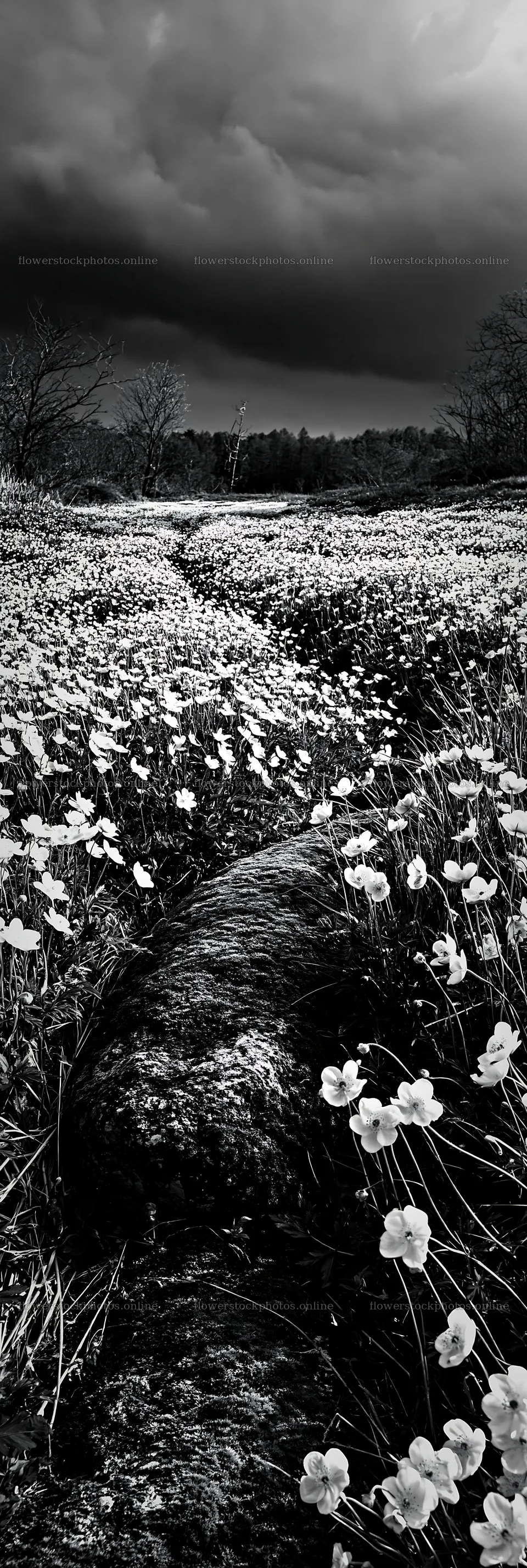 Miyagi spring recovery meadow mossy stone captures wildflowers – flower stock photos 4602x13690