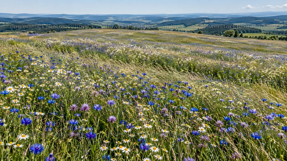 Colorful Wildflowers Across a Sunny Meadow – flower stock photos 10324x5812