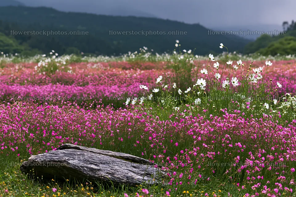 Wildflower meadow in Kyoto during spring season – flower stock photos 9722x6480
