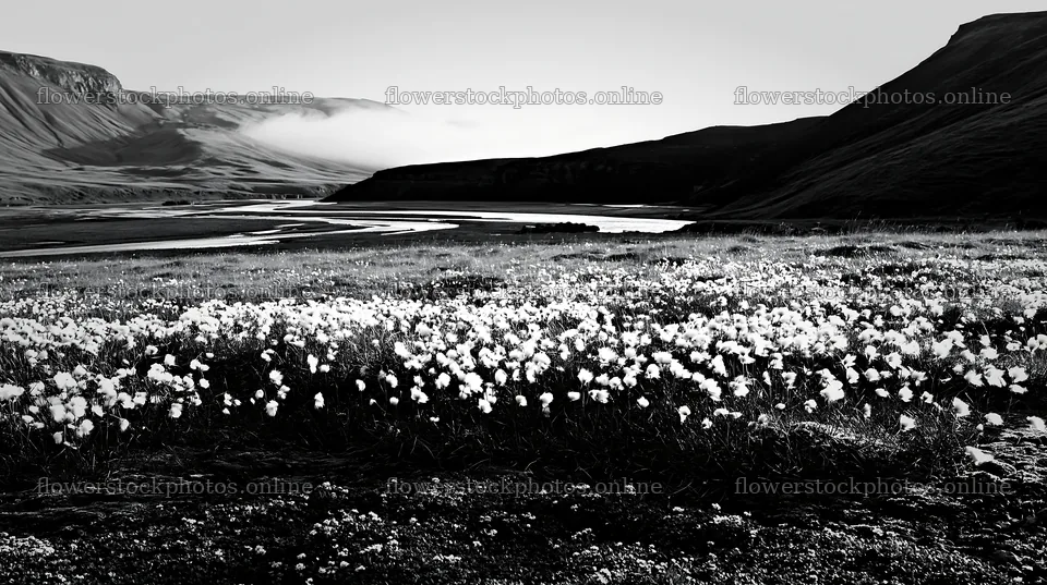 Meadow with seedheads near a river – flower stock photos 10608x5938