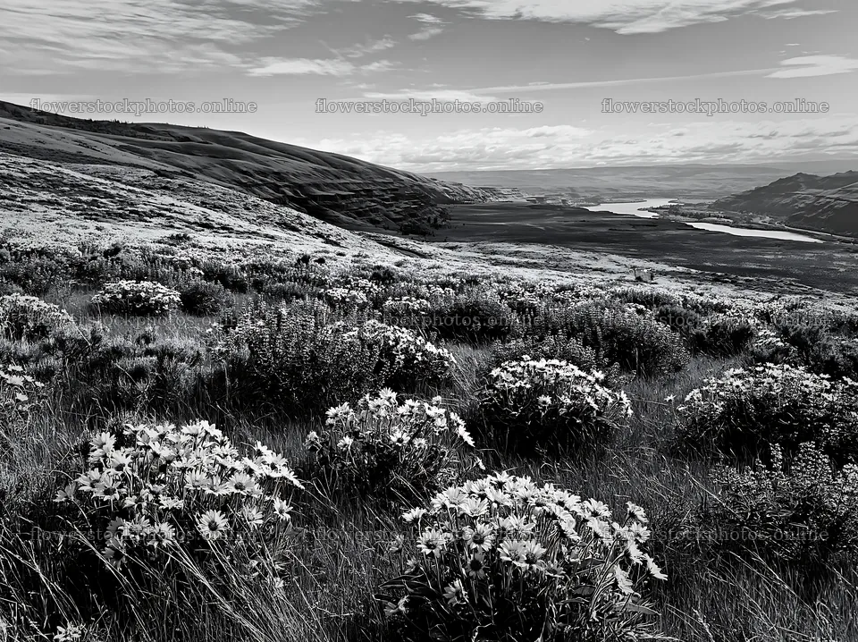 Sagebrush meadow light with wildflowers and blue sky – flower stock photos 9174x6866