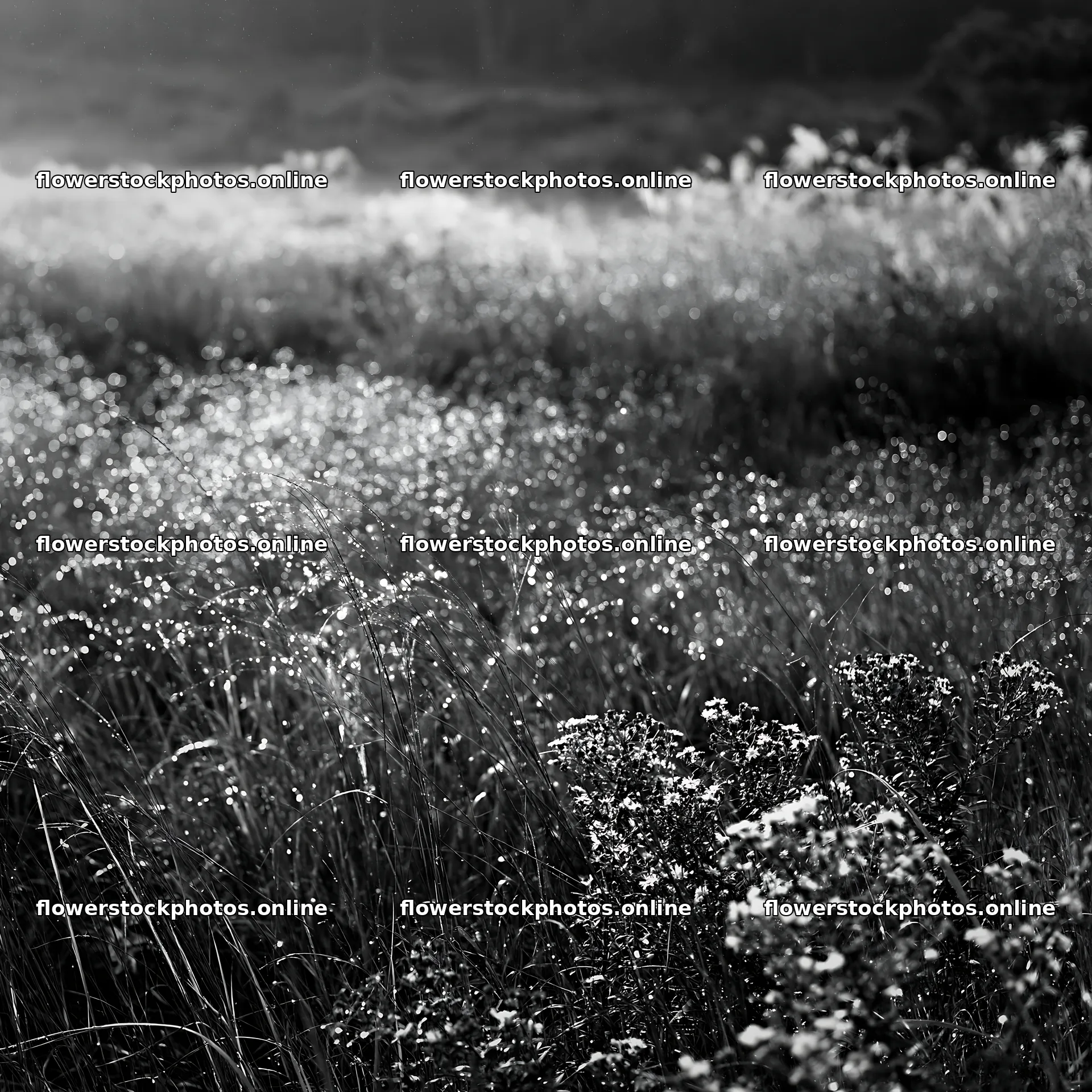 Fukui native grass meadow rain droplets sparkle in sunlight – flower stock photos 7938x7938