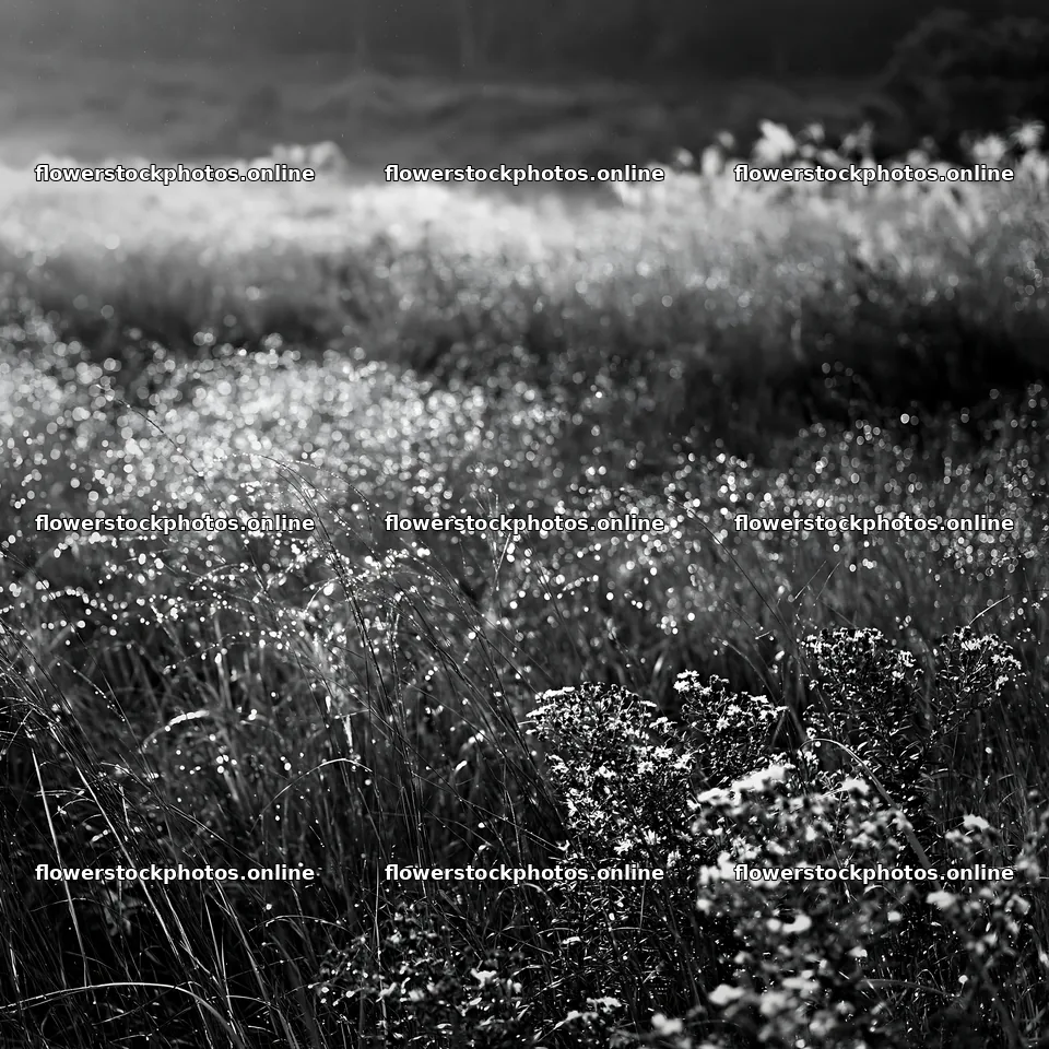 Fukui native grass meadow rain droplets sparkle in sunlight – flower stock photos 7938x7938